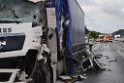 Schwerer LKW VU PKlemm A 4 Rich Olpe auf der Rodenkirchener Bruecke P150